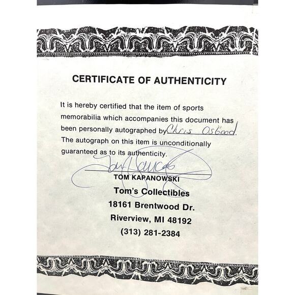 VTG Detroit Red Wings Chris OsGood #30 Hockey NFL Player Signed Autograph Plaque - Picture 10 of 13